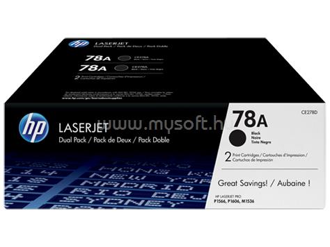 HP 78A Eredeti fekete LaserJet multipakk tonerkazetták (2x2100 oldal)