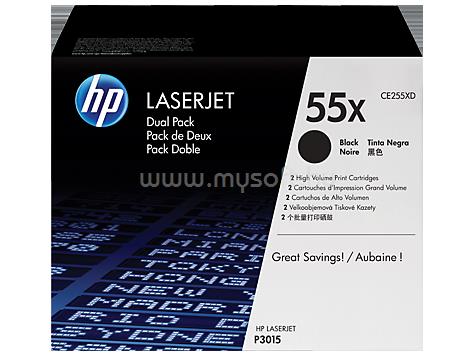 HP 55X Eredeti fekete LaserJet multipakk tonerkazetták (2x12 500 oldal)