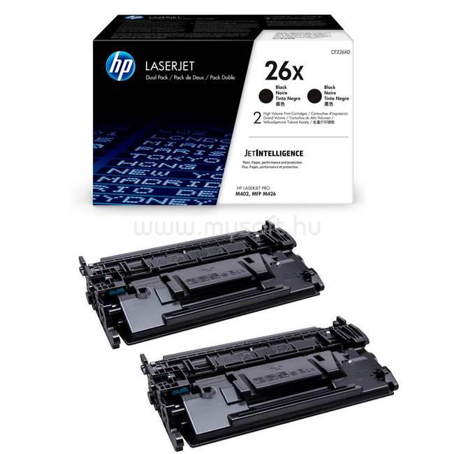 HP 26X Eredeti fekete LaserJet multipakk tonerkazetták (2x9000 oldal)