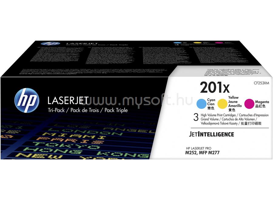 HP 201X Eredeti cián/bíbor/sárga LaserJet multipakk tonerkazetták (3x2300 oldal)