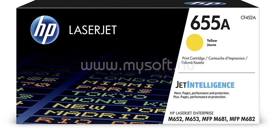 HP 655A Eredeti sárga LaserJet tonerkazetta (10 500 oldal)