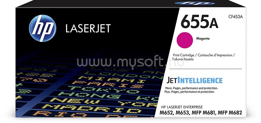 HP 655A Eredeti bíbor LaserJet tonerkazetta (10 500 oldal)