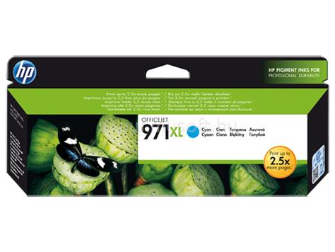 HP 971XL Eredeti cián nagy kapacitású tintapatron (6600 oldal)