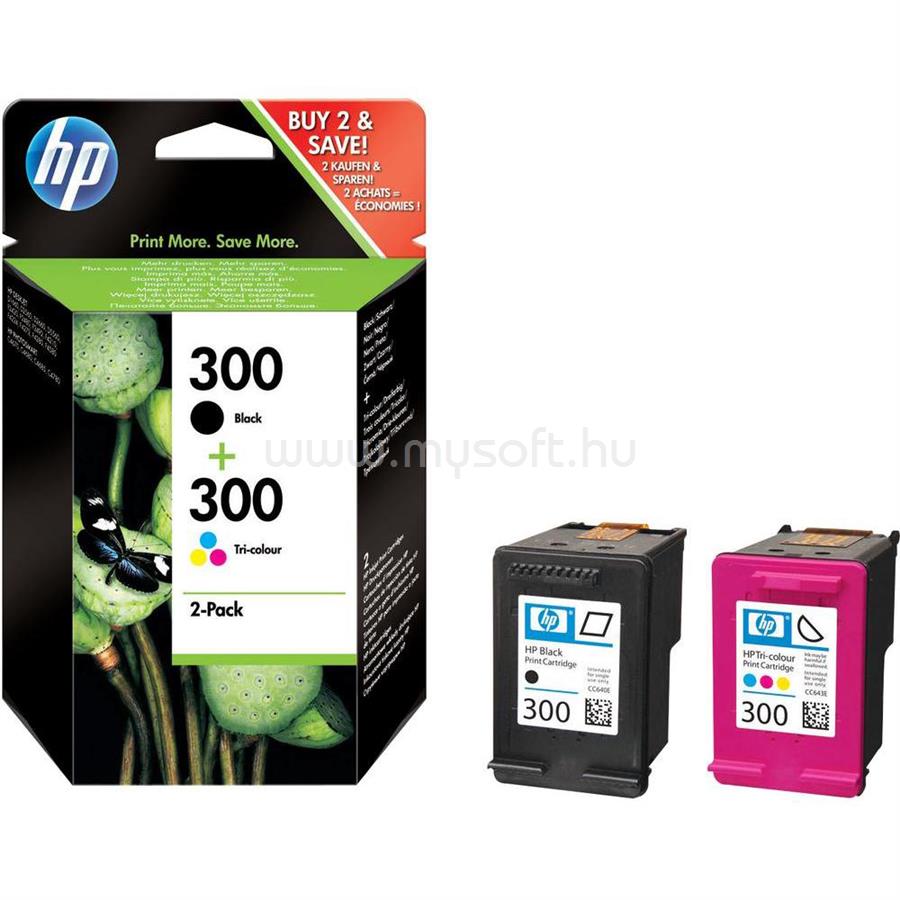 HP 300 Eredeti fekete/háromszínű multipakk tintapatronok (1x200 oldal/1x165 oldal)