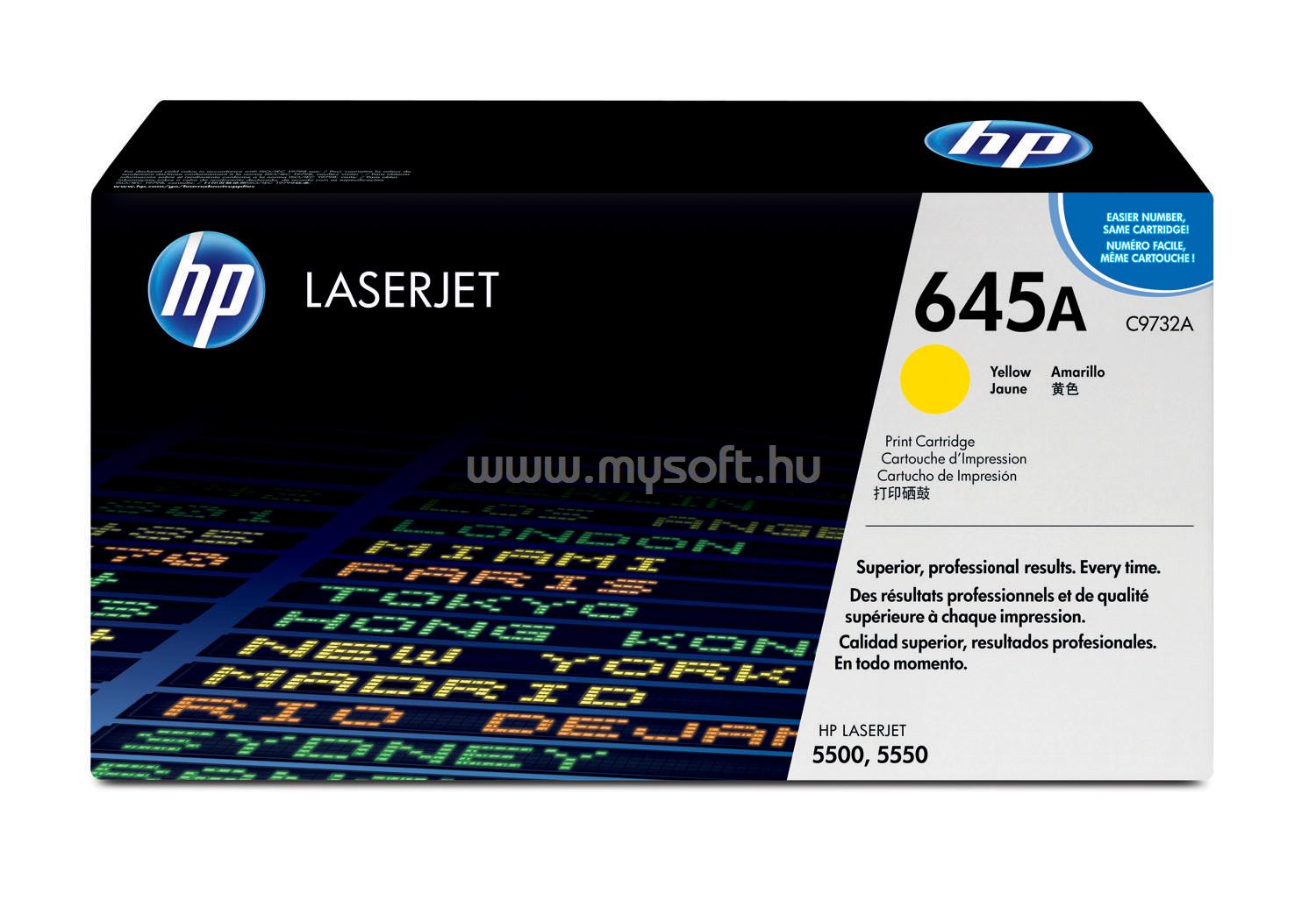 HP LaserJet C9732A 645A festékkazetta, sárga (12 000 oldal) C9732A large