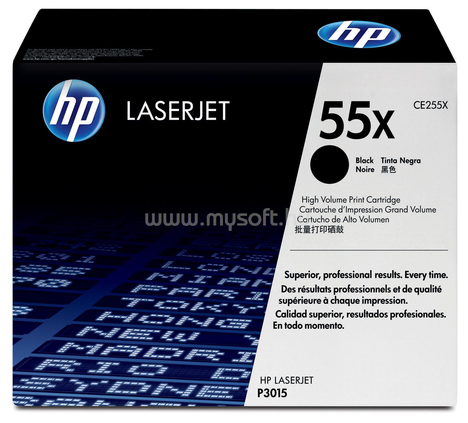 HP 55X Eredeti fekete LaserJet tonerkazetta (12 500 oldal)