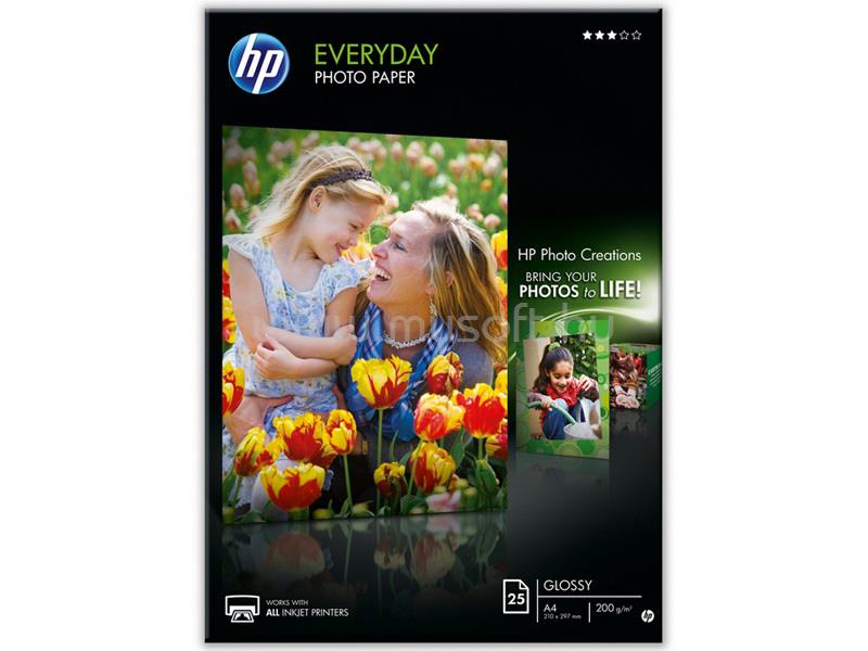 HP A/4 Fényes Fotópapír 25 lap 200G