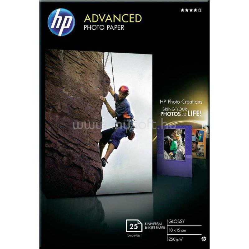 HP Advanced fényes fotópapír - 25 lap / 10x15 cm, szegély nélküli