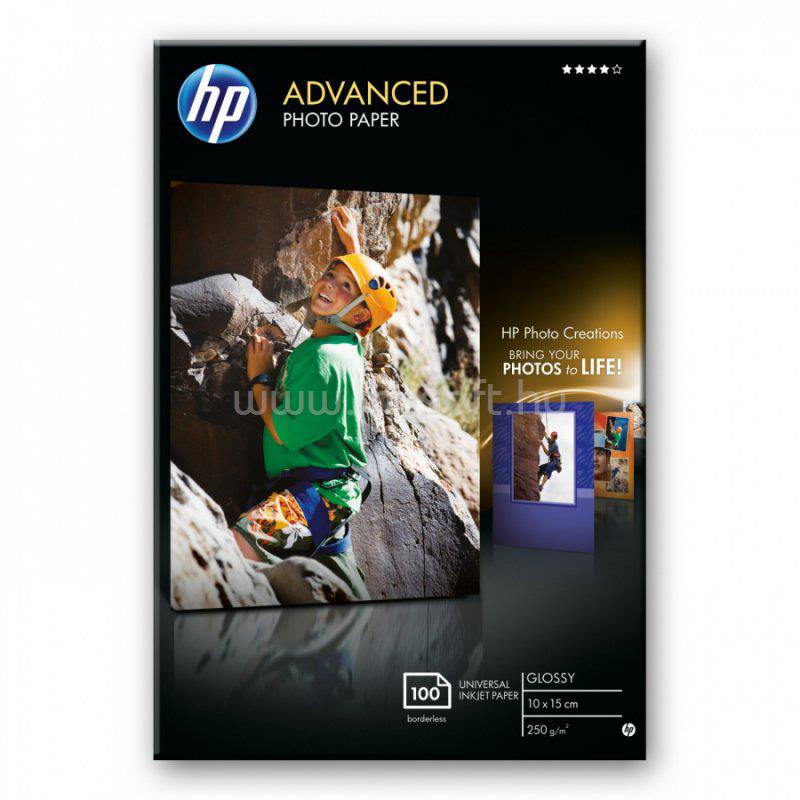 HP Advanced fényes fotópapír - 100 lap/10x15 cm, szegély nélküli