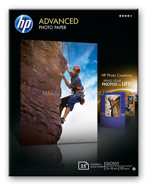 HP Advanced fényes fotópapír - 25 lap/13x18 cm, szegély nélküli