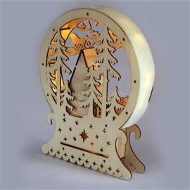 IRIS Félkör keretes karácsonyi ház 23x28,5cm/meleg fehér LED-es fa fénydekoráció IRIS_308-02 small