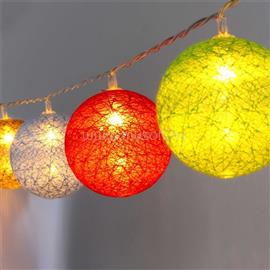 IRIS Gömb alakú 6cm/színes fonott/3m/barna-piros-kék-zöld/20db LED-es/USB-s fénydekoráció IRIS_104-29 small