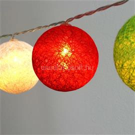 IRIS Gömb alakú 6cm/színes fonott/4,5m/piros-fehér-zöld/30db LED-es/USB-s fénydekoráció IRIS_104-48 small