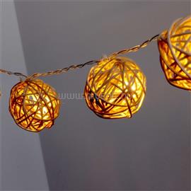 IRIS Gömb alakú fonott/rattan/1,5m/meleg fehér/10db LED-es/3xAA elemes fénydekoráció IRIS_102-01 small