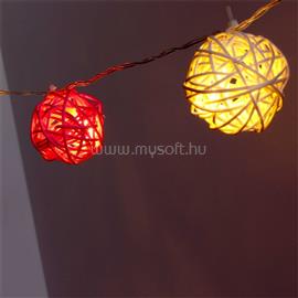 IRIS Gömb alakú fonott/rattan/4m/fehér/20db LED-es/3xAA elemes fénydekoráció IRIS_101-01 small