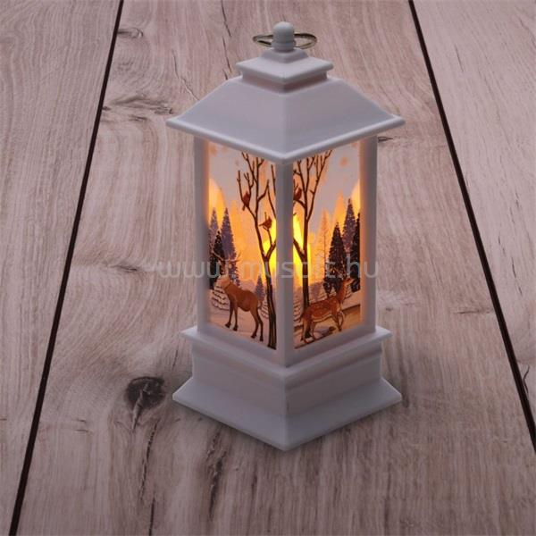 IRIS Karácsonyi jávorszarvas mintás 13x5,3x5,3cm LED-es fehér lámpás