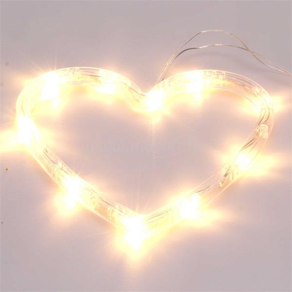IRIS Szív alakú 16x17cm/meleg fehér LED-es tapadókorongos fénydekoráció