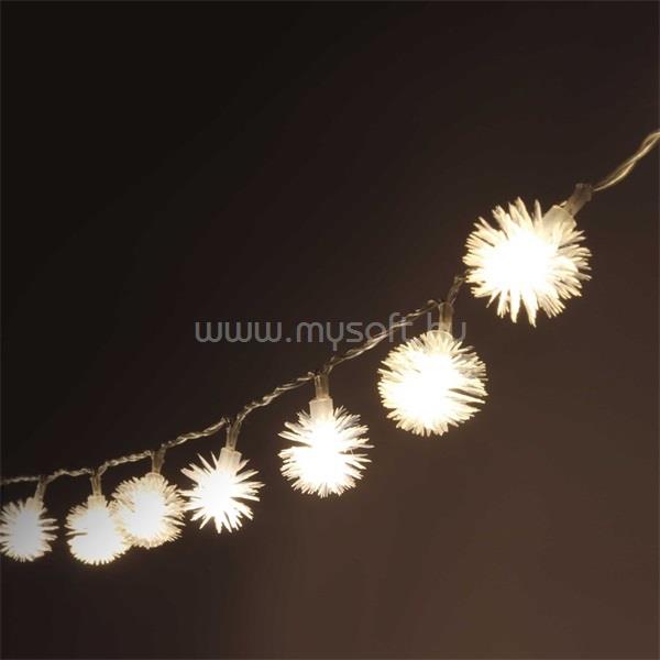 IRIS Zúzmara alakú 3cm/5m/meleg fehér/50db LED-es/3xAA elemes fénydekoráció