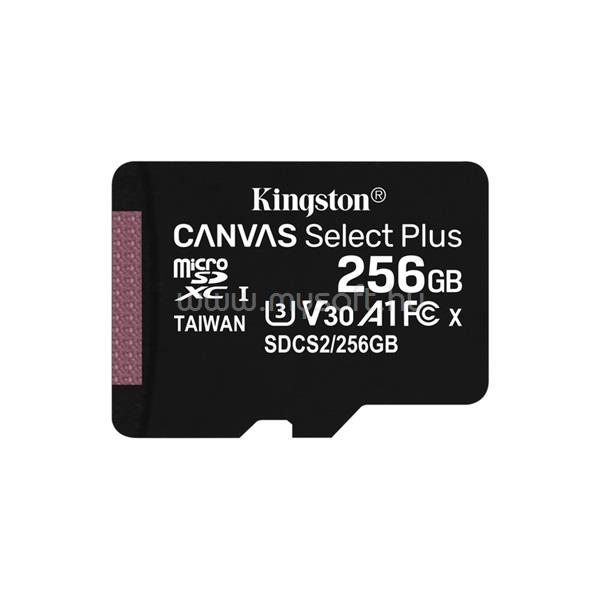 KINGSTON Canvas Select Plus MicroSDXC memóriakártya 256GB, Class10