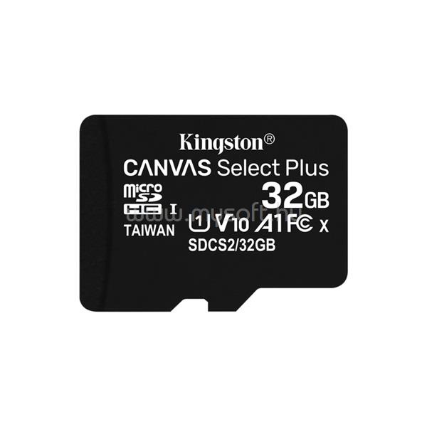 KINGSTON Canvas Select Plus MicroSDHC memóriakártya 32GB, Class10