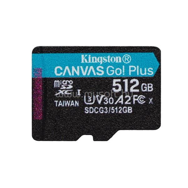 KINGSTON Canvas Go! Plus MicroSDXC memóriakártya 512GB, Class10, UHS-I U3