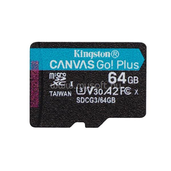 KINGSTON Canvas Go! Plus MicroSDXC memóriakártya 64GB, Class10, UHS-I U3