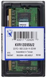 KINGSTON SODIMM memória 2GB DDR3 1333MHz CL9 Single Rank x16 KVR13S9S6/2 small