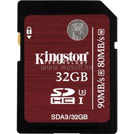 KINGSTON SDHC memóriakártya 32GB, Class3, UHS-I SDA3/32GB small