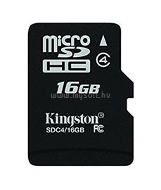 KINGSTON MicroSDHC 16GB CLASS 4 memóriakártya adapter nélkül SDC4/16GBSP small