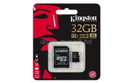 KINGSTON MicroSDHC 32GB CLASS U3 UHS-I Gold (90/45) Memóriakártya + Adapter SDCG/32GB small