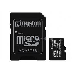 KINGSTON Industrial Temp MicroSDHC memóriakártya 8GB, Class10, UHS-I + SD adapter SDCIT/8GB small