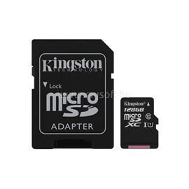 KINGSTON CANVAS SELECT microSDXC 128GB CL10 UHS-I U1 (80/10) memóriakártya + SD adapter SDCS_128GB small
