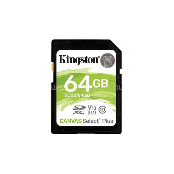 KINGSTON Memóriakártya SDXC 64GB Canvas Select Plus 100R C10 UHS-I U1 V10