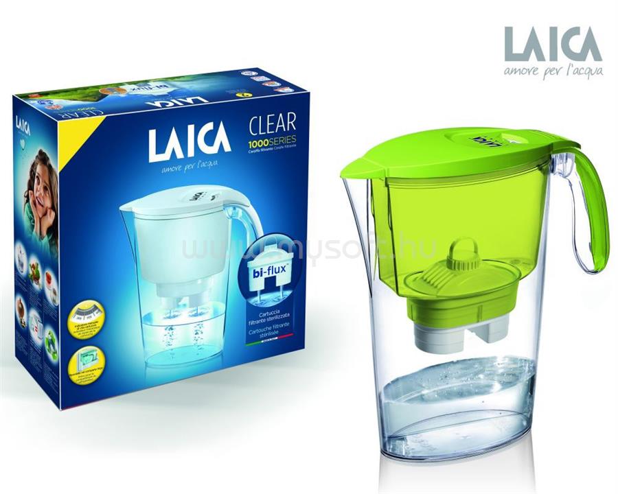 LAICA Clear Line zöld vízszűrő kancsó