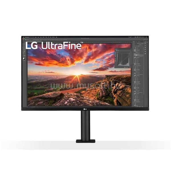 LG Ultrafine 32UN880-B 4K Monitor ergonomikus talppal