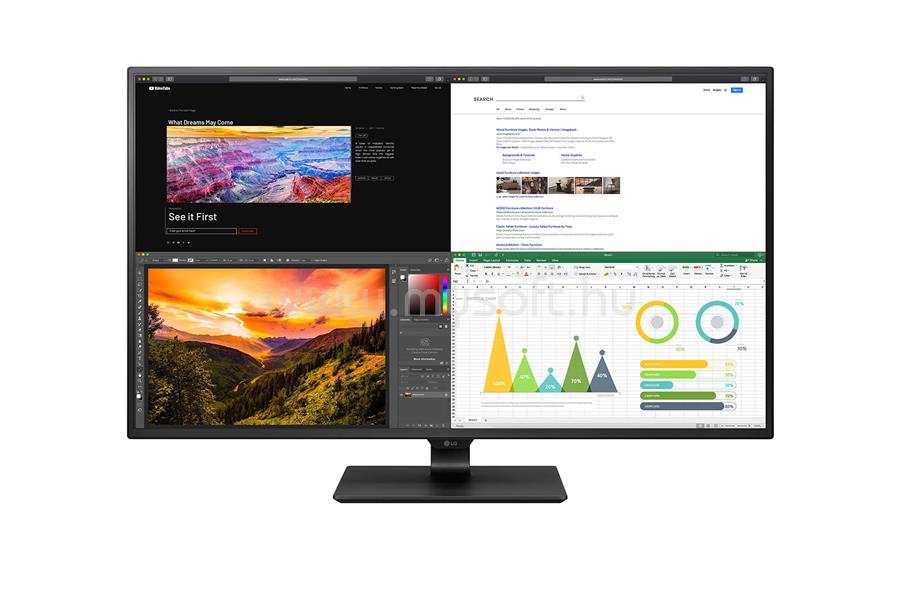 LG 43UN700-B 4K Monitor beépített hangszóróval
