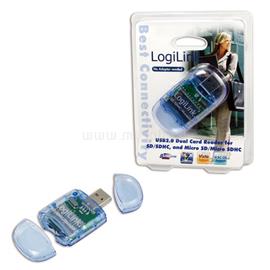 LOGILINK USB2.0 SD/SDHC & Micro SD kártyákhoz dual kártyaolvasó CR0015 small