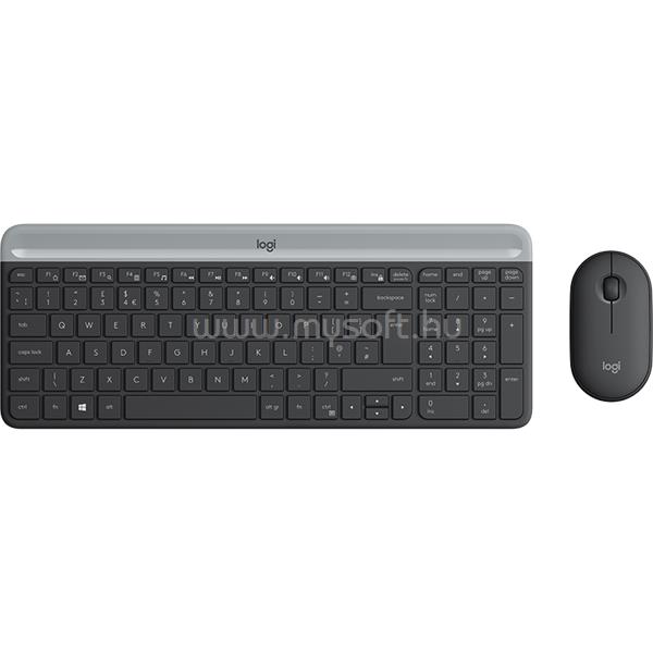 LOGITECH MK470 SLIM vezeték nélküli billentyűzet + egér angol lokalizáció (fekete)