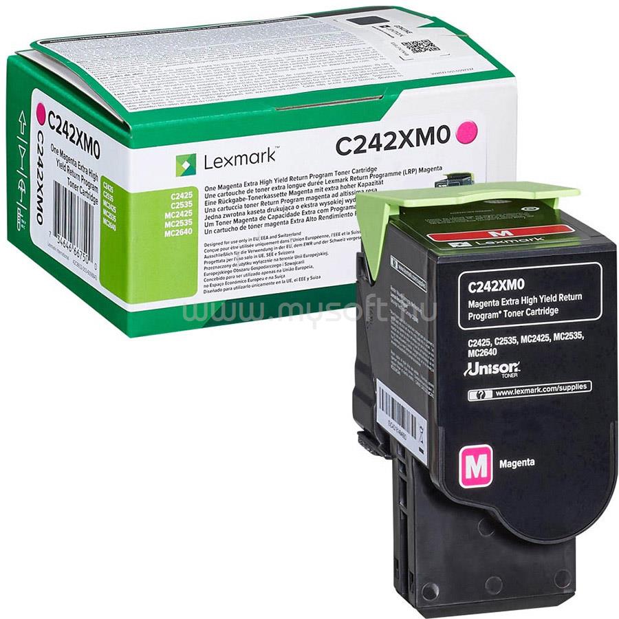 LEXMARK C242XM0 extranagy kapacitású festékkazetta (magenta)