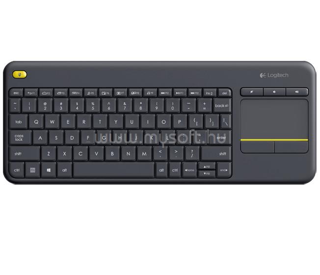 LOGITECH K400 Plus TOUCHPAD vezeték nélküli billentyűzet (magyar, fekete)