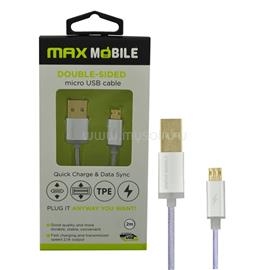 MAX MOBILE double sided 2m ezüst Micro USB kábel 3858891305219 small