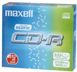 MAXELL CD lemez CD-R80 10db/Csomag 52x Slim tok 624003.40.CN small