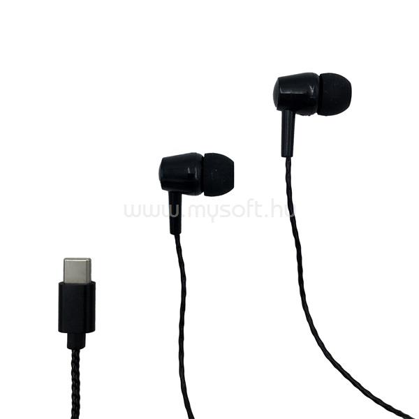 MEDIA-TECH Fülhallgató MAGICSOUND USB Type-C, Mikrofon, fekete