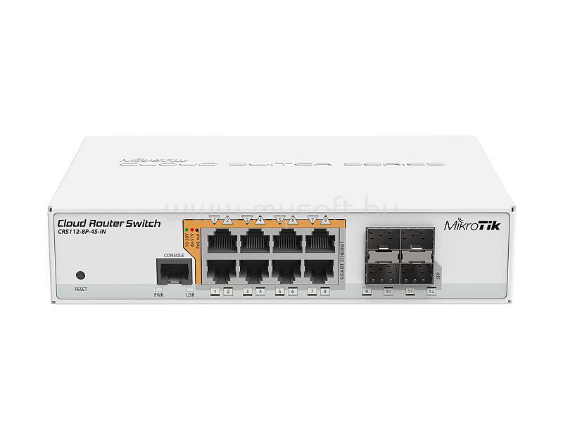 MIKROTIK Cloud Router Switch CRS112-8P-4S-IN  Desktop kivitel