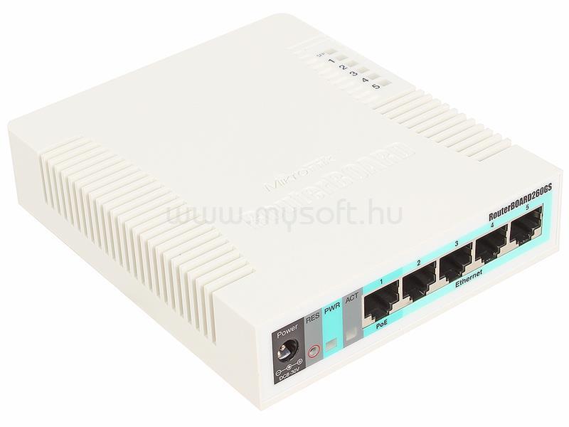 MIKROTIK RB260GS, 5x Gigabit Ethernet Smart Switch