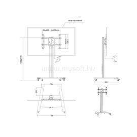 MULTIBRACKETS gurulós padló állvány 180 HD Single, 55-80