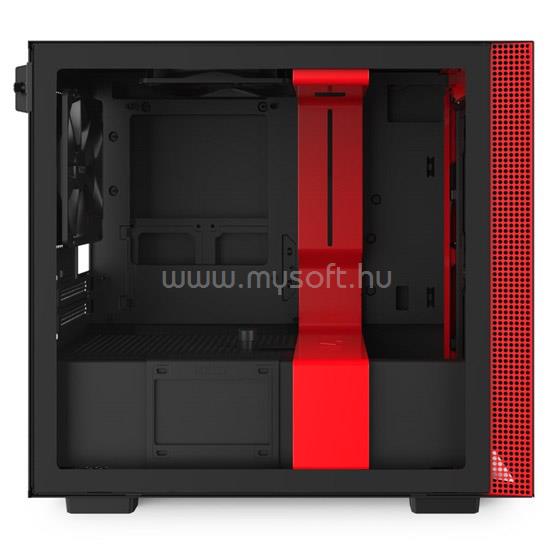NZXT H210 Matt fekete/piros (Táp nélküli) mini-ITX ház