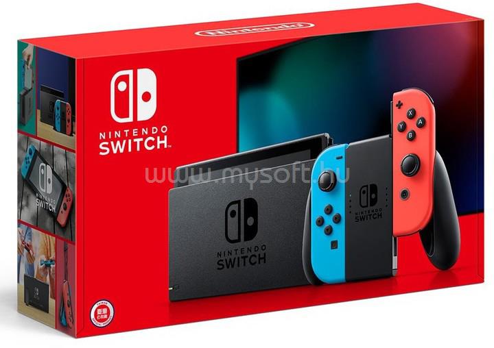 NINTENDO Switch Játékkonzol, Neon piros és kék joy-connal