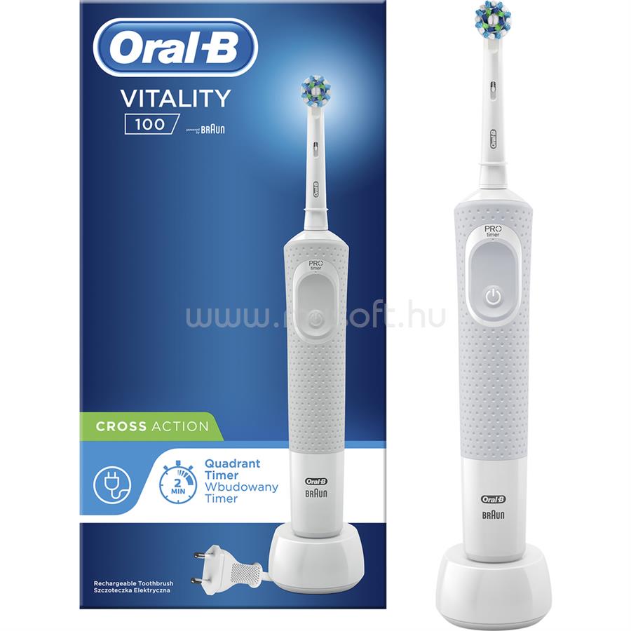 ORAL-B D100 Vitality fehér elektromos fogkefe Cross Action fejjel