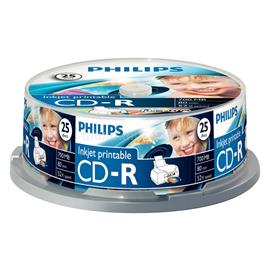 PHILIPS CD-R80IW 52x nyomtatható cake box lemez 25db/csomag PH892377 small